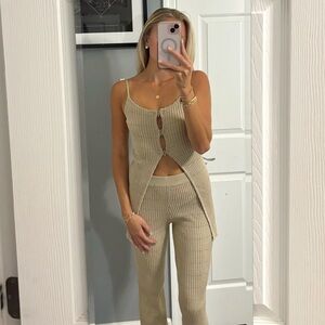 Hera Collection Tan Tank & Pants Set NWT